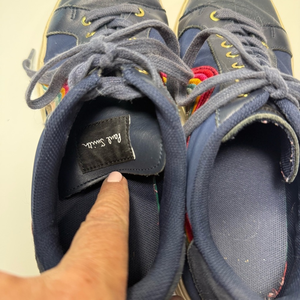 Paul Smith Navy Leather Sneakers - Picture 5 of 10
